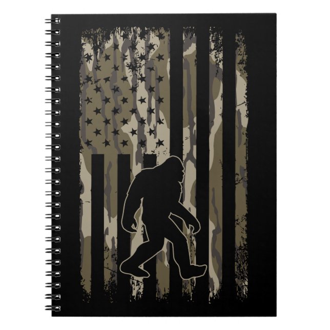 Carnet Drapeau Américain Bigfoot Camo Fond (Devant)