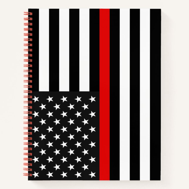 Carnet Drapeau américain de la ligne rouge mince (Devant)