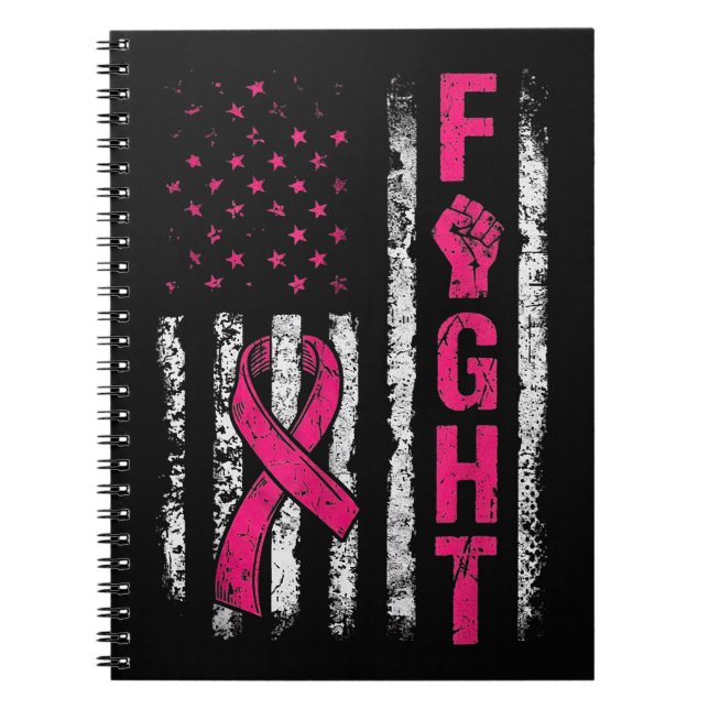Carnet Drapeau américain de sensibilisation au cancer du  (Devant)