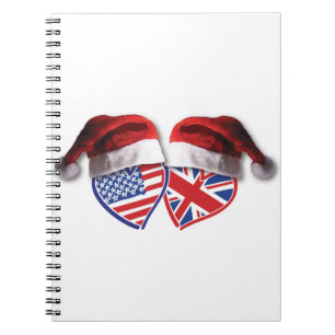 Carnet Drapeau américain et britannique Santas Coeur