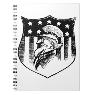 Carnet Drapeau américain et Oncle Sam patriotique vintage
