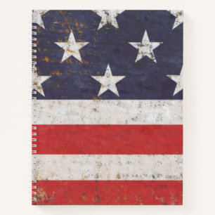 Carnet Drapeau américain grunge patriotique