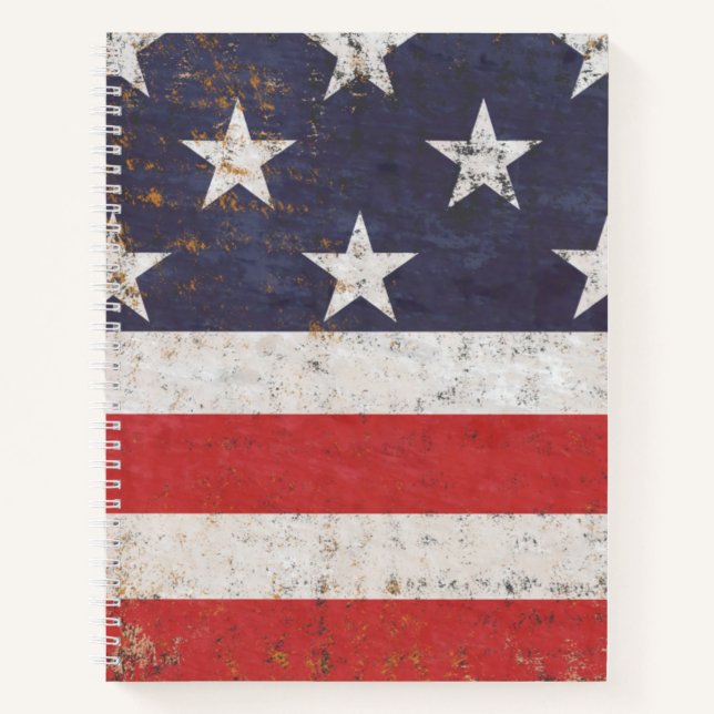 Carnet Drapeau américain grunge patriotique (Devant)