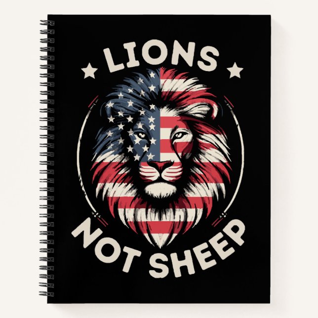Carnet Drapeau américain, lions pas moutons (Devant)