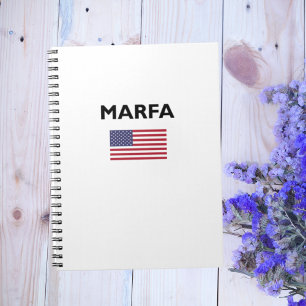 Carnet Drapeau américain Marfa Texas USA Couleur claire
