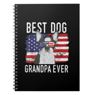 Carnet Drapeau américain Meilleur chien Grand-père Ever B