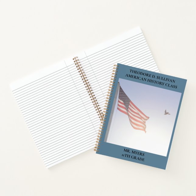 Carnet Drapeau américain patriotique Oiseau École Classe  (Intérieur)