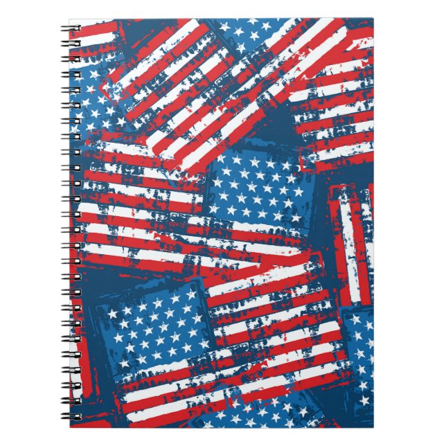 Carnet Drapeau américain peint Motif (Devant)