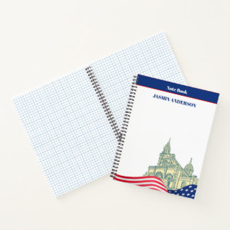 Carnet Drapeau américain personnalisé patriotique USA