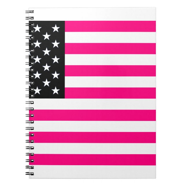 Carnet drapeau américain rose (Devant)