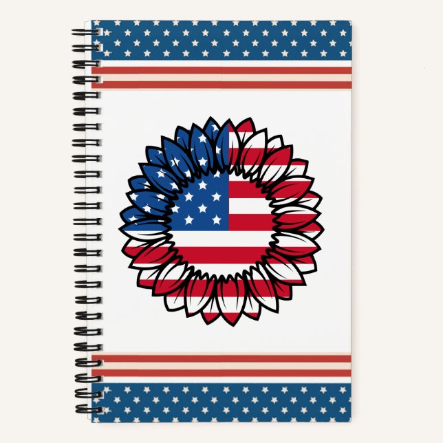 Carnet Drapeau américain Tournesol-32222 (Recto)