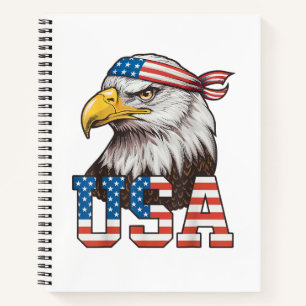 Carnet Drapeau américain USA Hommes Femmes Enfants Aigle