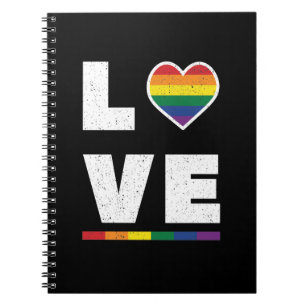 Carnet Drapeau arc-en-ciel de la fierté gay LGBTQ Usé Amo