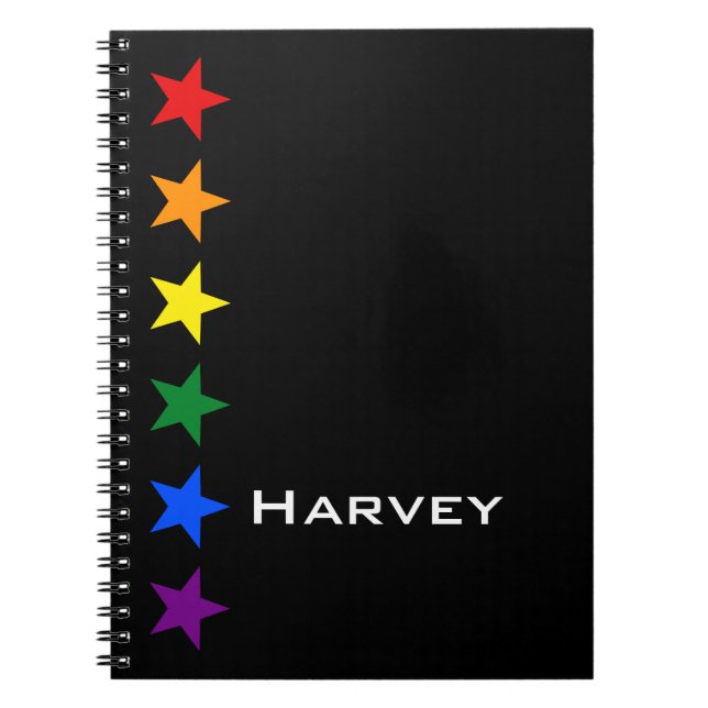 Carnet DRAPEAU ARC-EN-CIEL ÉTOILES + vos idées (Devant)