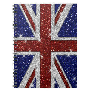 Carnet Drapeau brillant d'Union Jack d'étincelle de