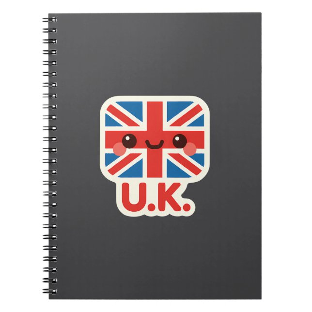 Carnet Drapeau britannique de Kawaii - Design britannique (Devant)