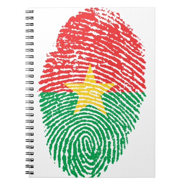 Carnet Drapeau Burkina Faso Empreinte Pays Fierté (Devant)