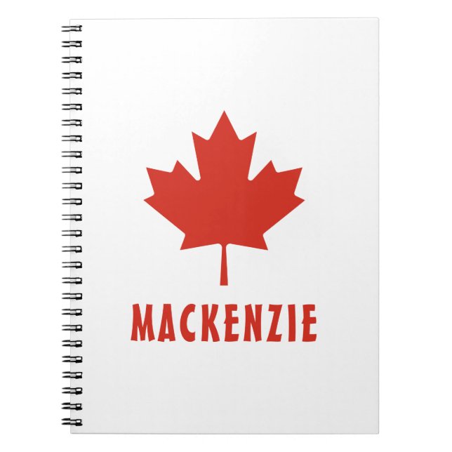 Carnet Drapeau canadien Feuille d'érable rouge Canada Nom (Devant)