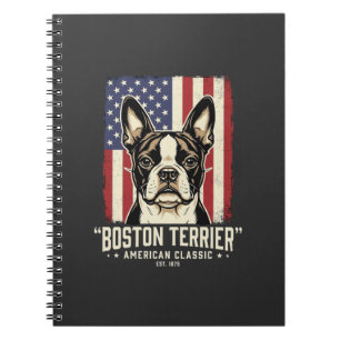 Carnet Drapeau Classique Américain Boston Terrier