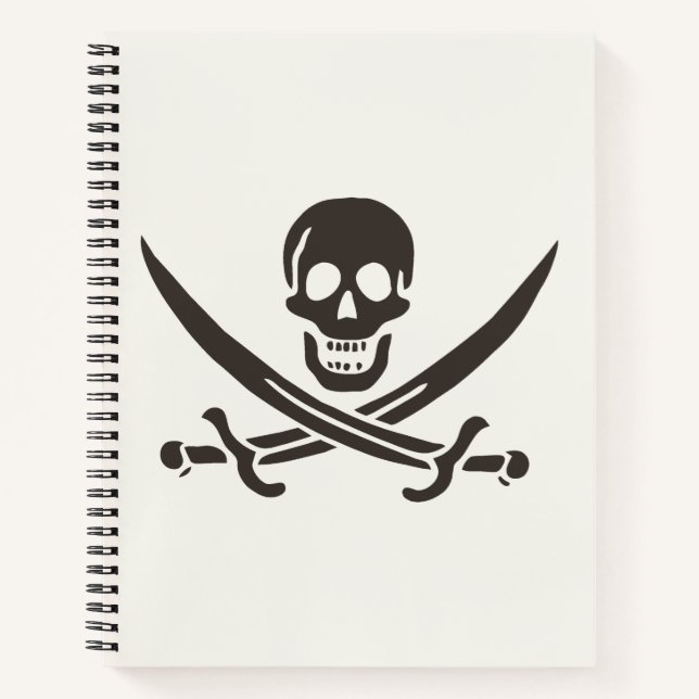 Carnet Drapeau de crâne obsidien Drapeau de pirate Calico (Devant)
