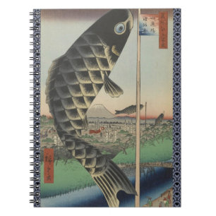 Carnet Drapeau de fête du poisson Koi Hiroshige japonais