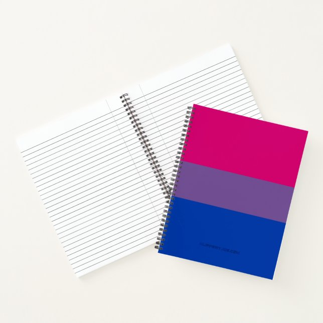 Carnet Drapeau de fierté bisexuel de SlipperyJoe's lavand (Intérieur)