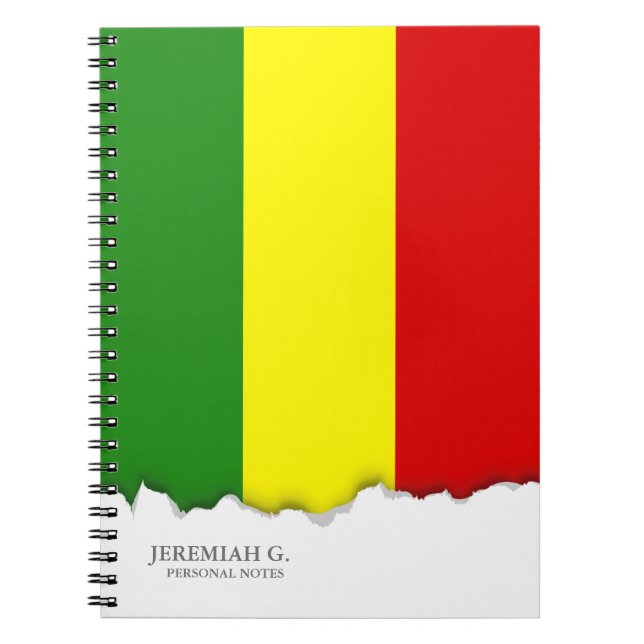 Carnet Drapeau de fierté de Rastafarian (Devant)