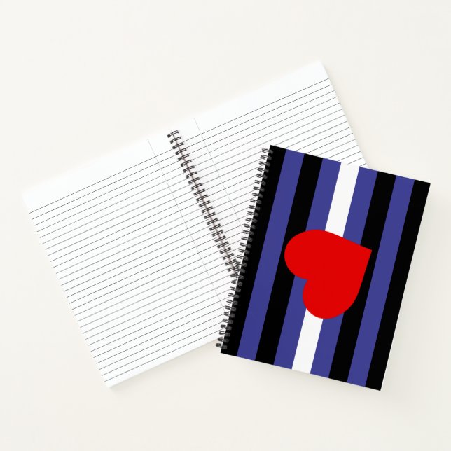 Carnet Drapeau de fierté en cuir et cœur (Intérieur)