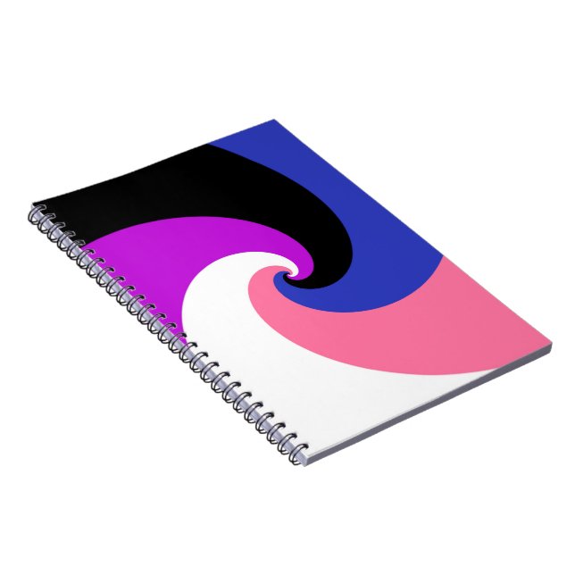 Carnet Drapeau de fierté Genderfluid abstrait en spirale  (Côté Droit)