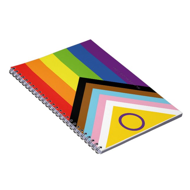 Carnet Drapeau de fierté intersexe de SlipperyJoe's fond  (Côté Droit)