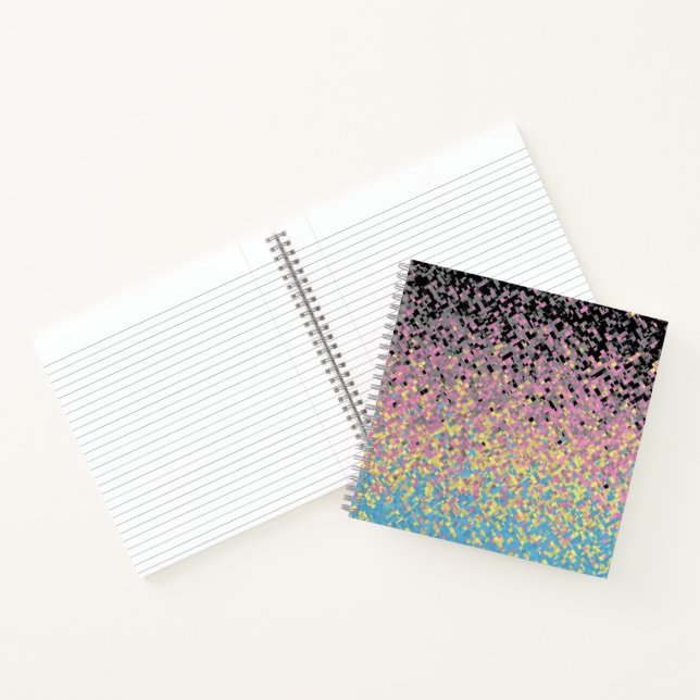 Carnet Drapeau de fierté polygender pixelisé funky tripan (Intérieur)