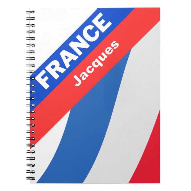 Carnet Drapeau de France patriotique personnalisé (Devant)