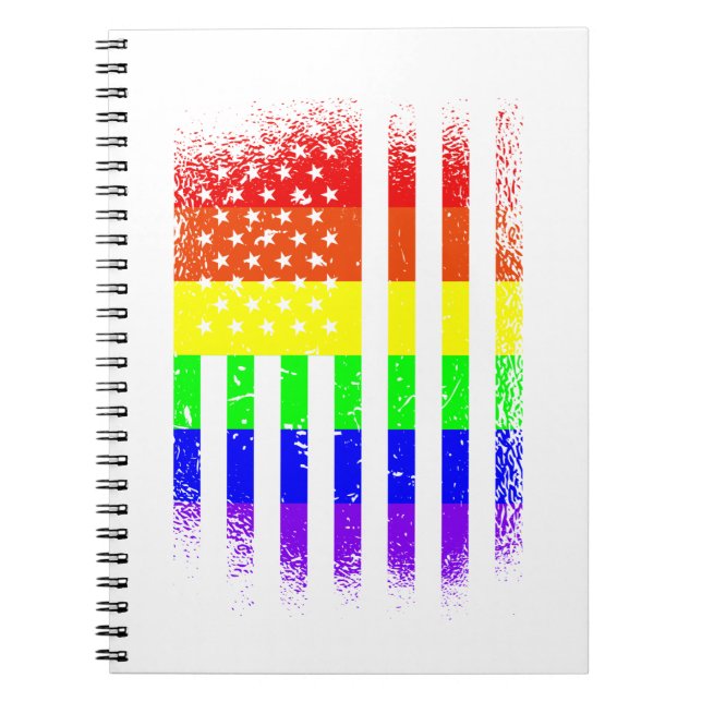 Carnet drapeau de la fierté américaine arc-en-ciel (Devant)