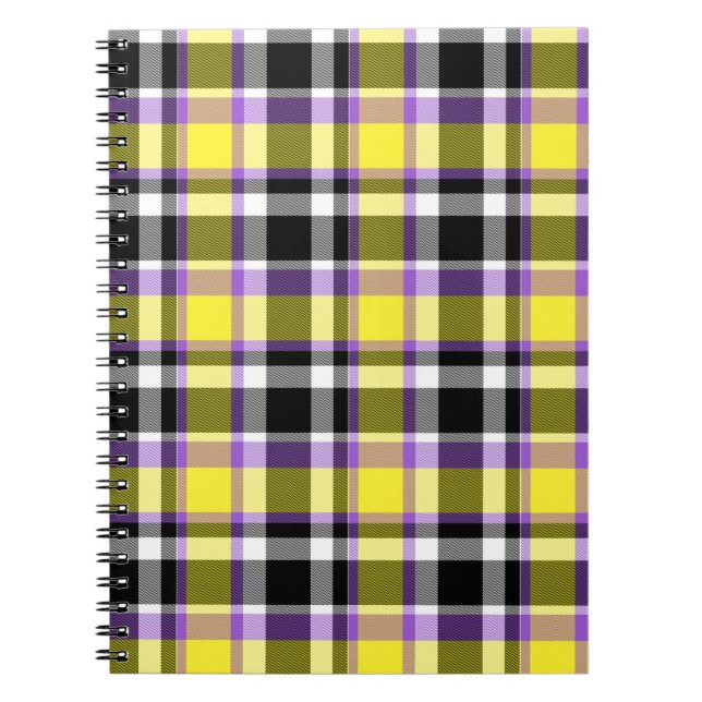 Carnet Drapeau de la Fierté Plaid Non binaire Boho Eclect (Devant)