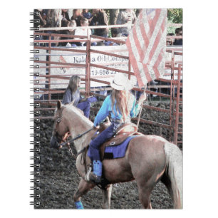 Carnet Drapeau de rodéo Cheval et Cowgirl
