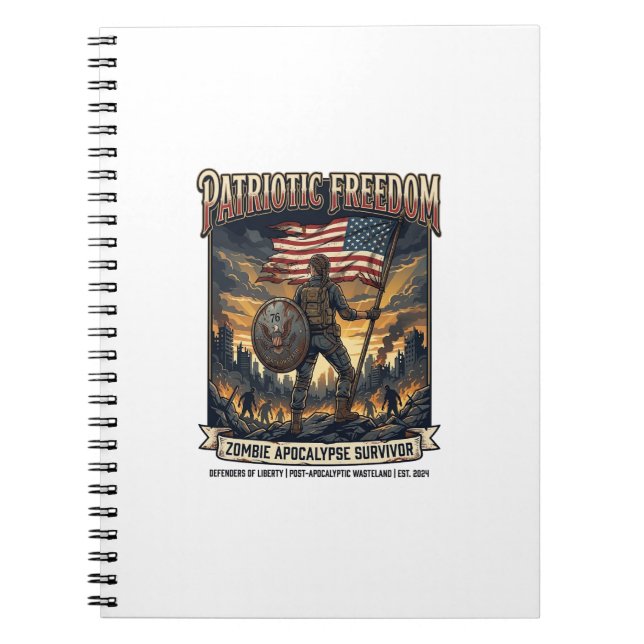 Carnet Drapeau de rouille patriotique Survivant Apocalyps (Devant)