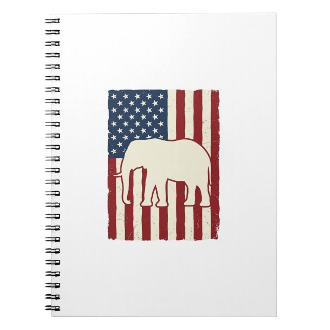 Carnet Drapeau d'éléphant patriotique dessin vectoriel vi (Devant)