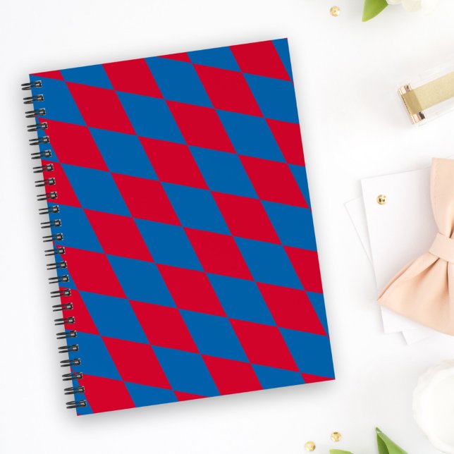 Carnet Drapeau diamant Bavière bleu et rouge (Créateur téléchargé)