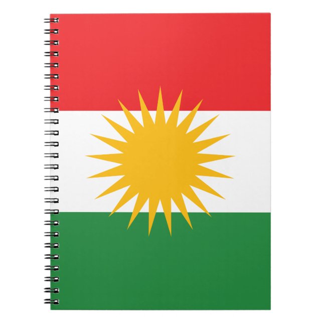 Carnet Drapeau du Kurdistan (le Kurdistan ou l'Alaya (Devant)