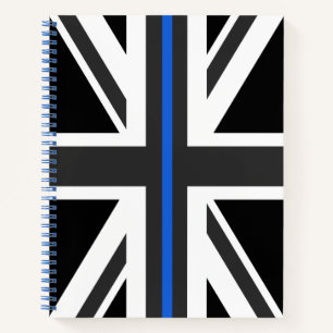 Carnet Drapeau du Royaume-Uni de la ligne bleue mince