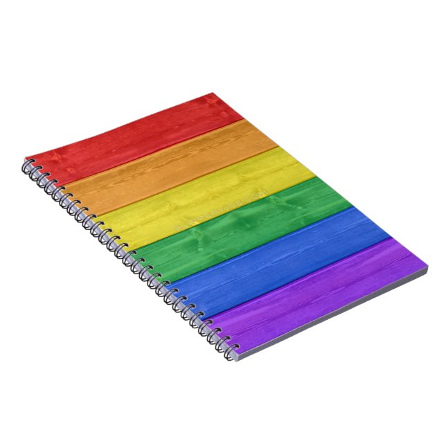Carnet Drapeau en bois de SlipperyJoe's pride couleurs ar (Côté Droit)