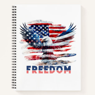 Carnet Drapeau et aigle des Etats-Unis.Liberté.