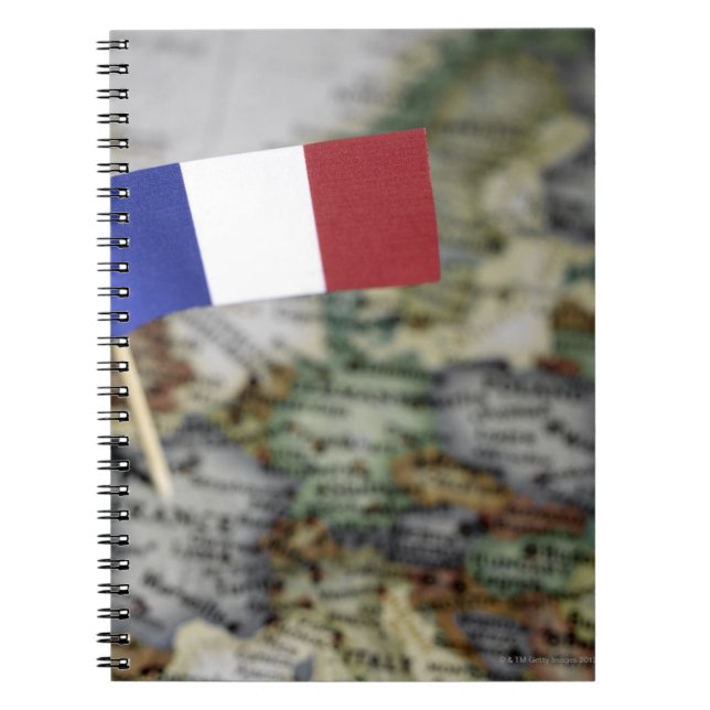 Carnet drapeau français sur la carte (Devant)