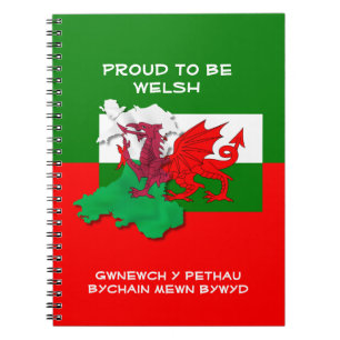 Carnet Drapeau gallois du Pays de Galles FIER D'ÊTRE Carn