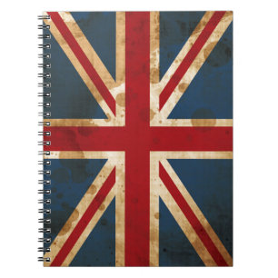Carnet Drapeau grunge souillé d'Union Jack R-U
