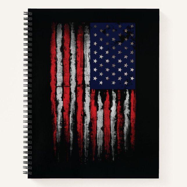 Carnet Drapeau Grunge U.S.A (Devant)
