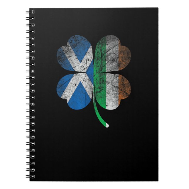 Carnet Drapeau irlandais écossais Shamrock Irlande Saint  (Devant)