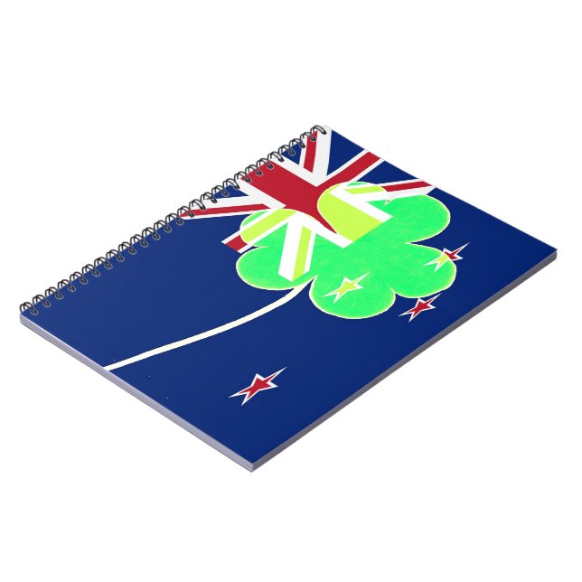 Carnet Drapeau irlandais Nouvelle-Zélande Shamrock Clover (Côté gauche)