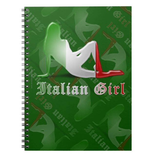 Carnet Drapeau italien de silhouette de fille (Devant)