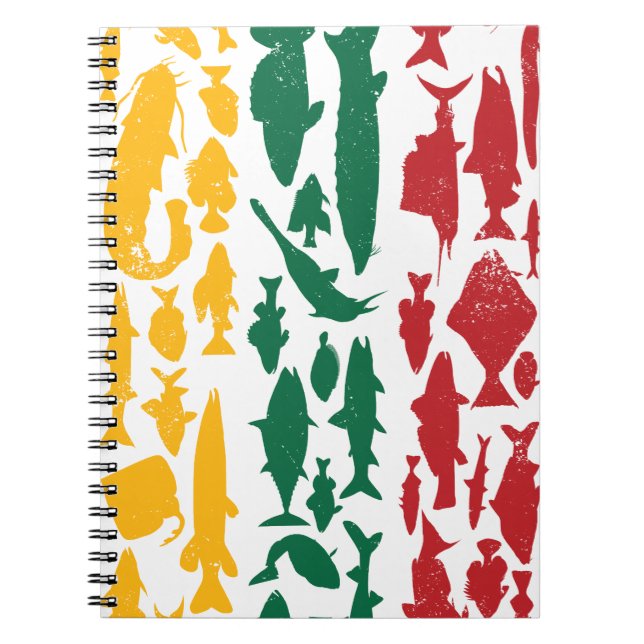 Carnet Drapeau lituanien fait de poisson - Design de pêch (Devant)